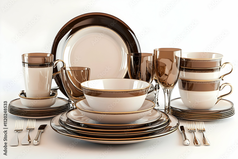 Beautifully arranged tableware invites guests to enjoy a luxurious meal together with friends Beautifully arranged tableware invites guests to enjoy a luxurious meal together with friends