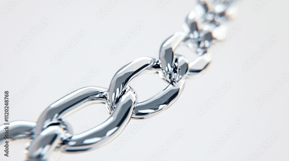Fototapeta premium Elegant and Bold Chrome Chain Jewelry Isolated on Clean Neutral Background