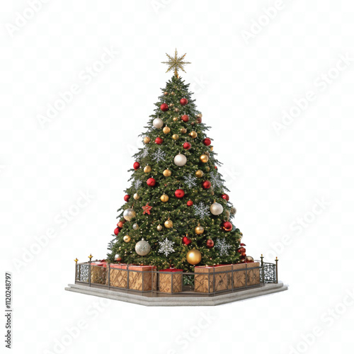 abstract 3d eye catching Christmas tree in different style isolated on white background