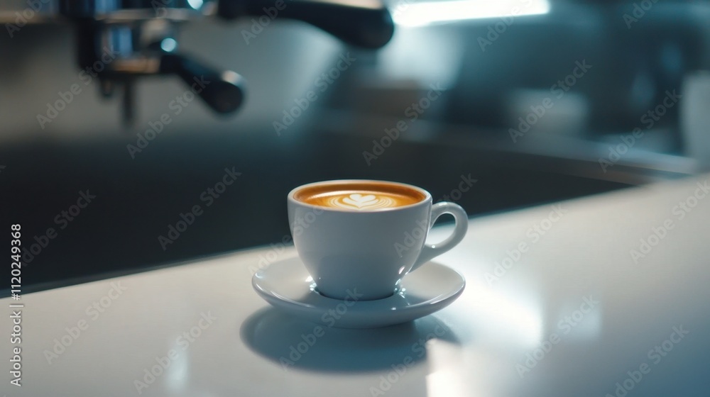 Aesthetic Espresso Shot in a Minimalist White Cup, Perfectly Rich and Warm for Culinary Enthusiasts