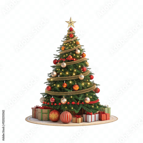 abstract 3d eye catching Christmas tree in different style isolated on white background