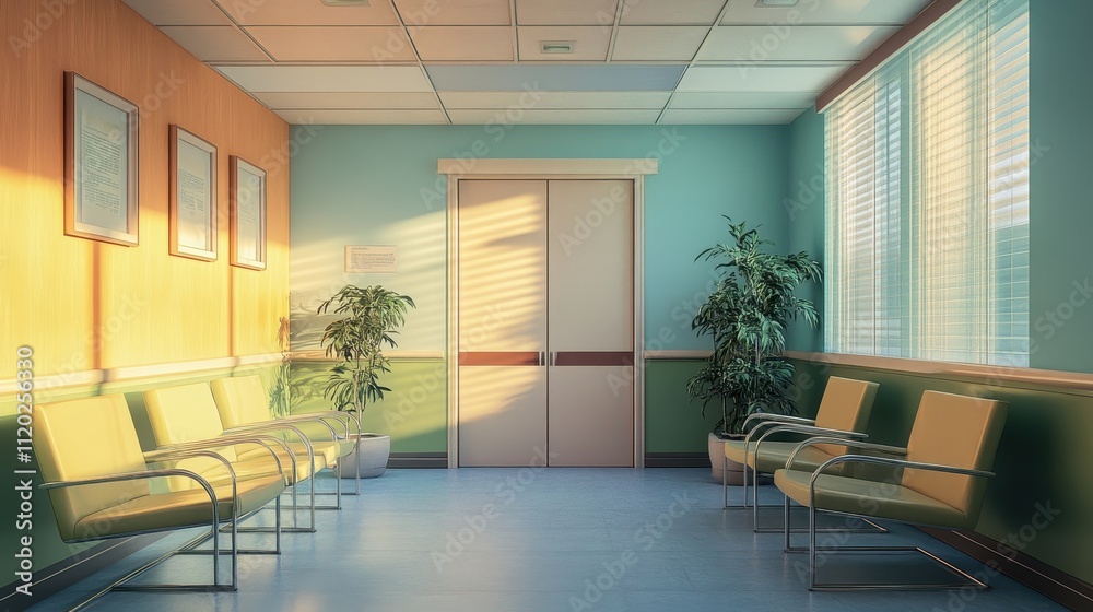 Fototapeta premium Bright and Calm Waiting Room Interior Design