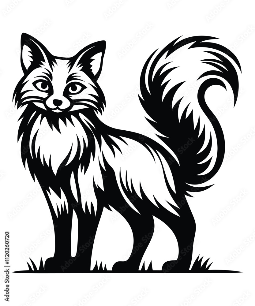 Fox silhouette vector illustrations Fox silhouette vector illustrations