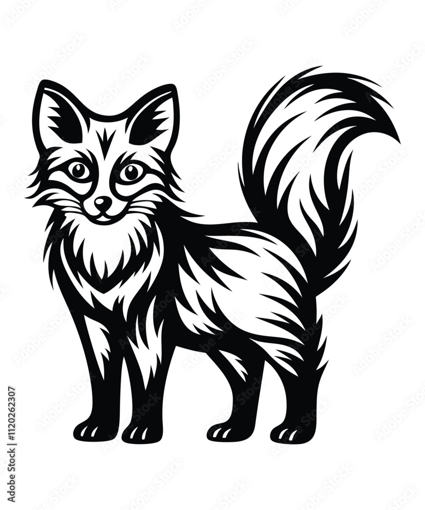 Fototapeta premium Fox silhouette vector illustrations