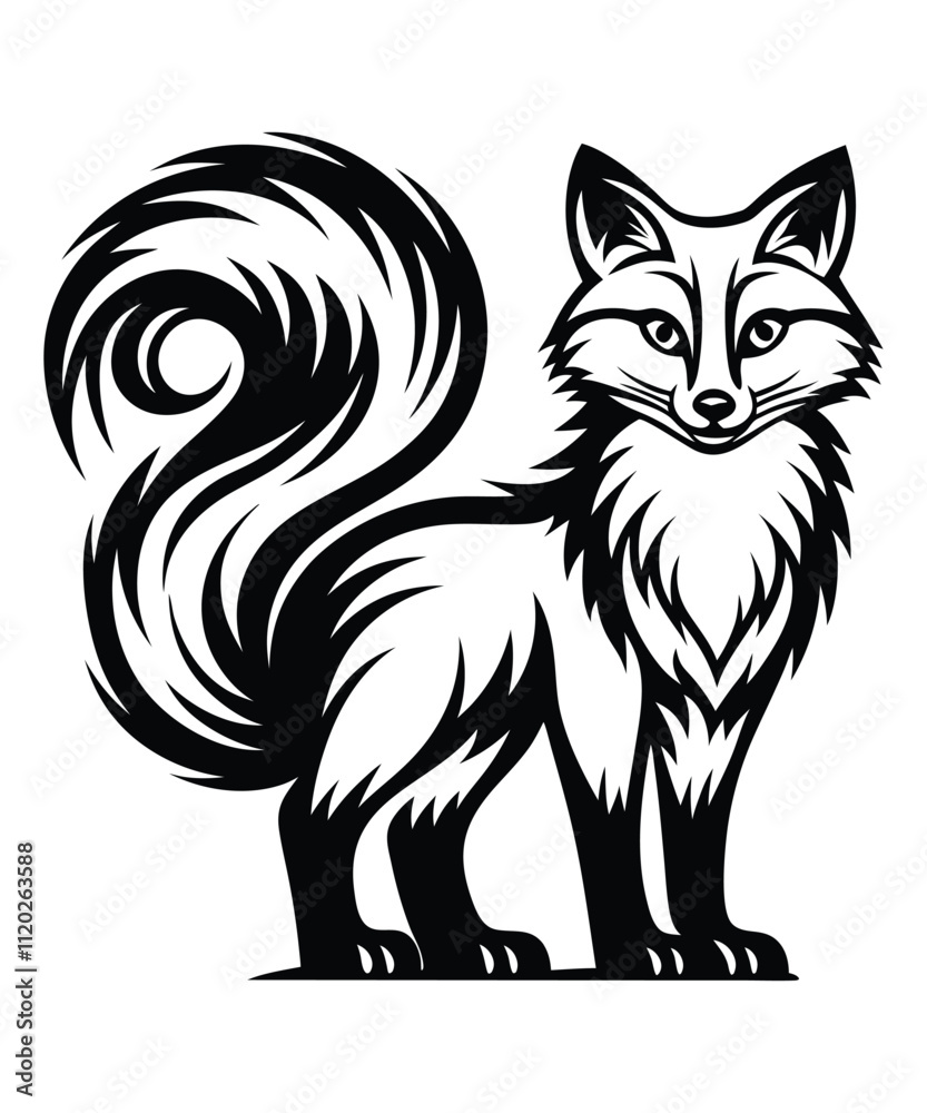 Obraz premium Fox silhouette vector illustrations