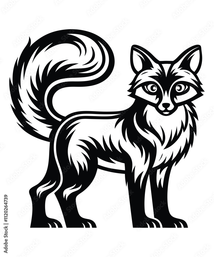 Fototapeta premium Fox silhouette vector illustrations