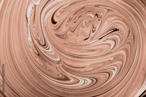 Bild auf Leinwand Abstract waves and swirls in mocha mousse color. Fluid Art