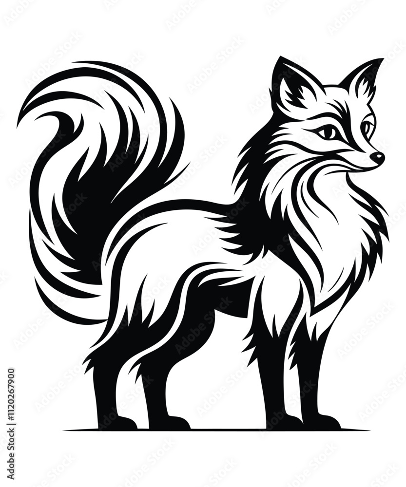 Obraz premium Fox silhouette vector illustrations