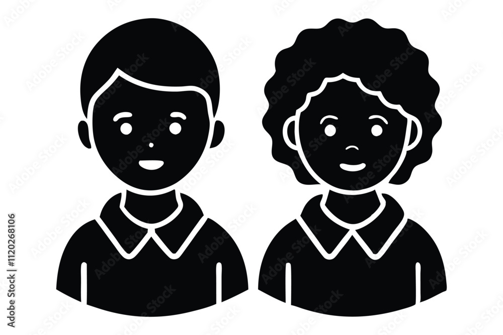 kid icon boy and girl vector isolated on white background.This is an editable eps vector file. kid icon boy and girl vector isolated on white background.This is an editable eps vector file.