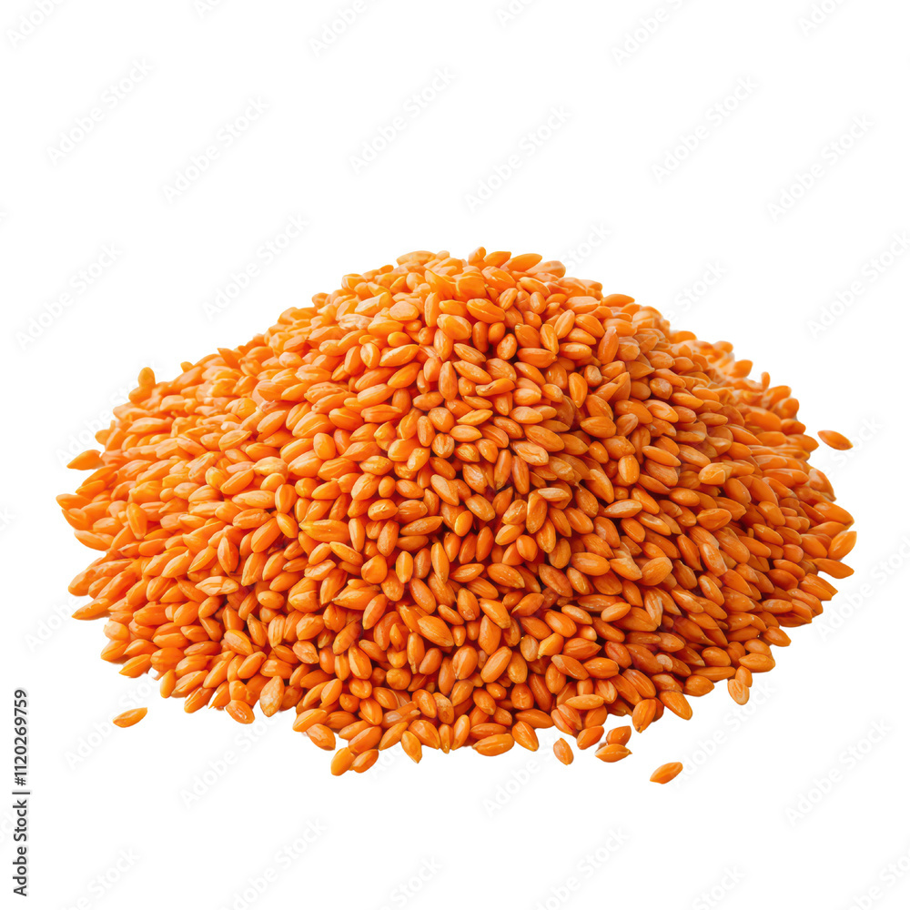 Bright orange sesame seeds piled high, showcasing their vibrant color and texture, perfect for culinary uses and garnishing dishes. isolated on transparent background Bright orange sesame seeds piled high, showcasing their vibrant color and texture, perfect for culinary uses and garnishing dishes. isolated on transparent background