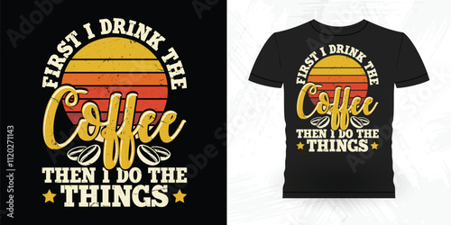Funny Coffee Artists Retro Vintage Coffee Barista T-shirt Design