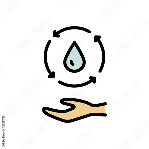 Filter water line icon. Osmosis and desalination. Filtration process. Potable water. Flat sign of filter water vector icons for web design isolated on white background.