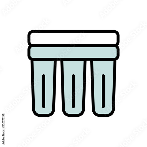 Water treatment color icon. Filtration process. Osmosis and desalination. Potable water. Isolated vector outline illustrations. Customizable symbol.