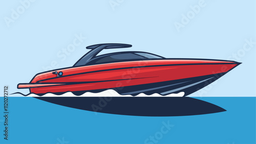 red speedboat on the water