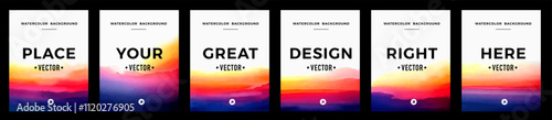 Watercolor sunset booklet colourful cover bundle set	