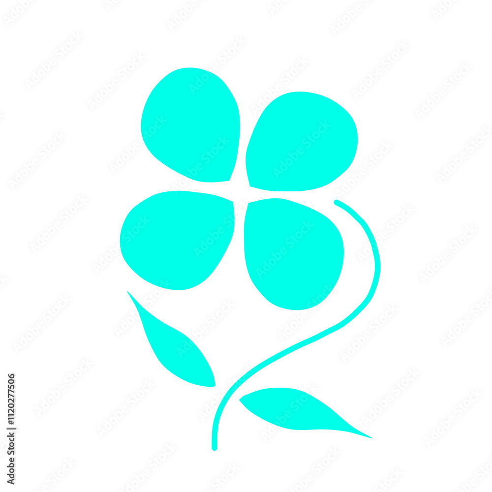 Stylish Flower with Four petals clover illustration graphic art Stylish Flower with Four petals clover illustration graphic art