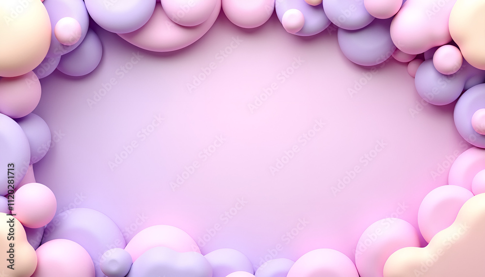 Soft abstract background, 3D spheres, playful design, pastel colors, copy space Soft abstract background, 3D spheres, playful design, pastel colors, copy space