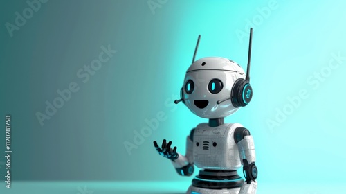 Obraz na płótnie AI call center robot, tech support concept w salonie