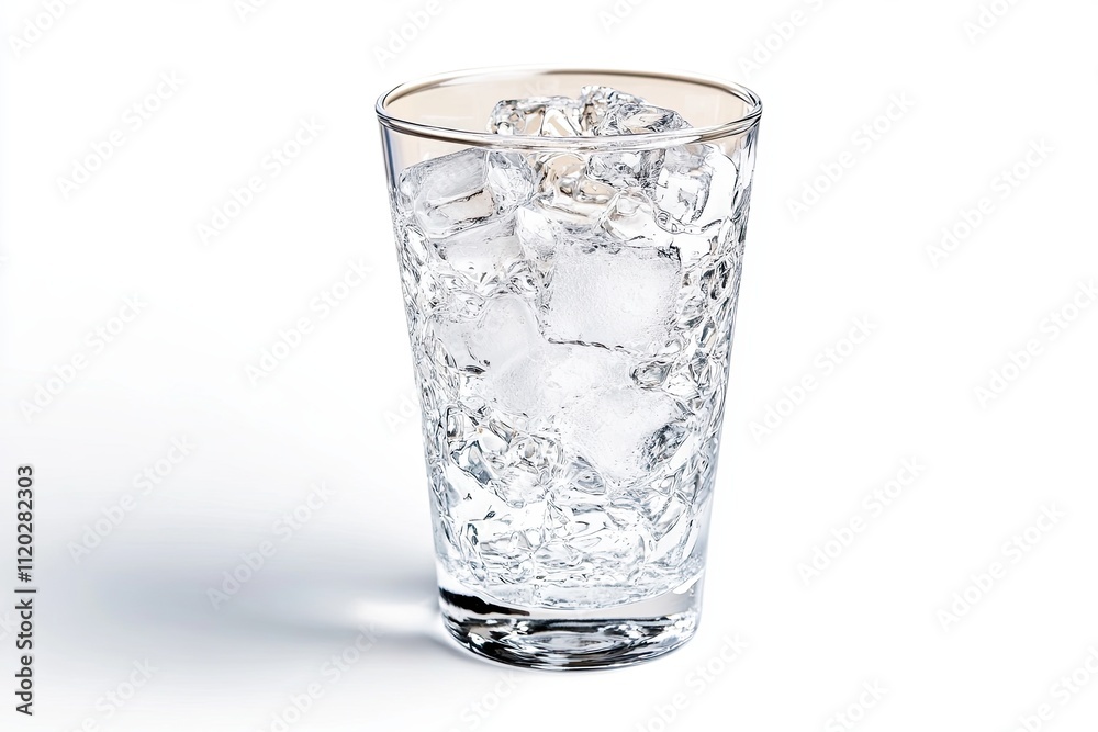 Soda with ice in a transparent glass isolated on a white background. High quality photo. Soda with ice in a transparent glass isolated on a white background. High quality photo.