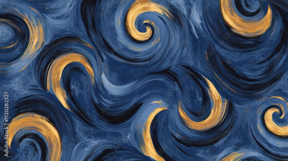 Wavy and swirled brush strokes forming a seamless pattern, creating a bold and artistic wallpaper design. Wavy and swirled brush strokes forming a seamless pattern, creating a bold and artistic wallpaper design.