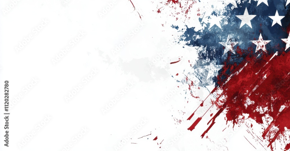 An American flag background with white space for text, red and blue colors, white space on the left side of the page for copy an American-themed background Generative AI An American flag background with white space for text, red and blue colors, white space on the left side of the page for copy an American-themed background Generative AI