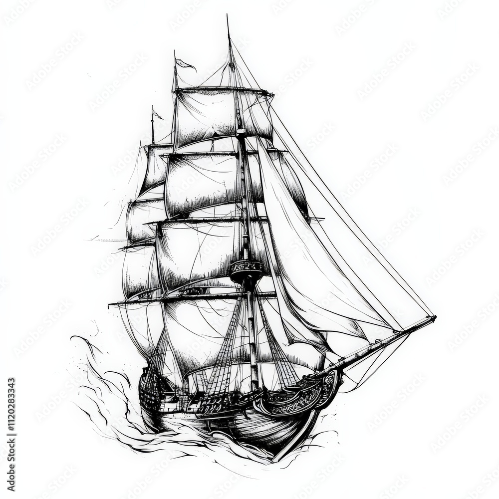 custom made wallpaper toronto digitalship, boat, sail, sailboat, sea, pirate, old, vector, sailing, vessel, nautical, mast, galleon, travel, ocean, wind, water, illustration, model, marine, transportation, vintage, flag, toy, sketch