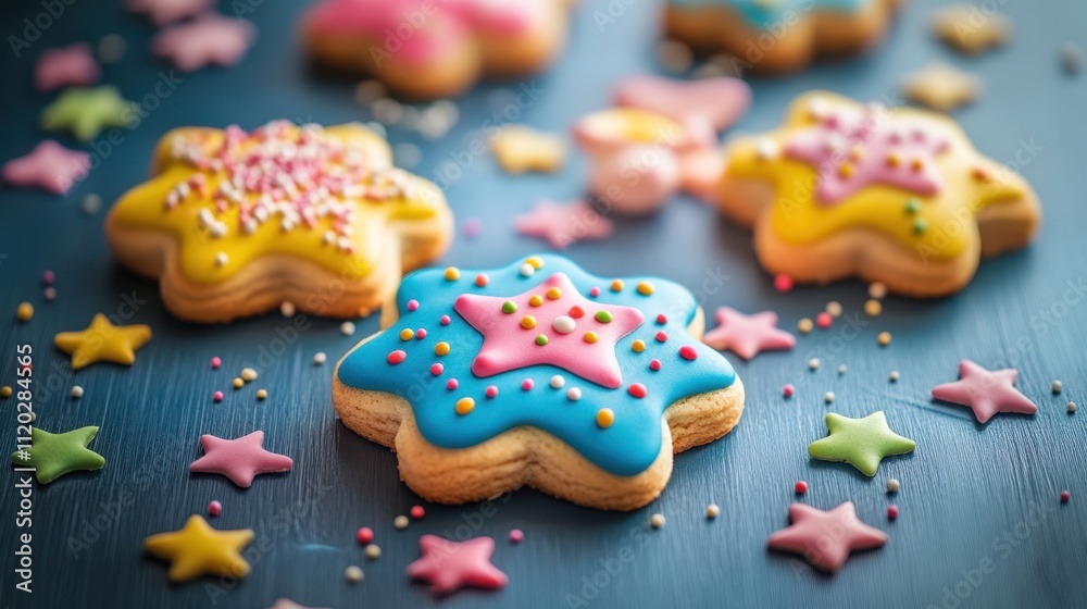 The Colorful Star-Shaped Cookies The Colorful Star-Shaped Cookies