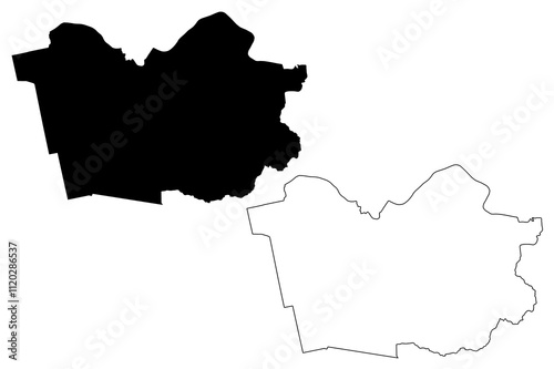 Jaunjelgava Municipality (Republic of Latvia, Administrative divisions of Latvia, Municipalities and their territorial units) map vector illustration, scribble sketch Jaunjelgava map