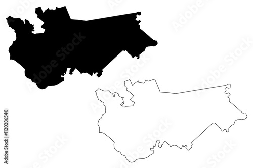 Ikskile Municipality (Republic of Latvia, Administrative divisions of Latvia, Municipalities and their territorial units) map vector illustration, scribble sketch Ikskile map