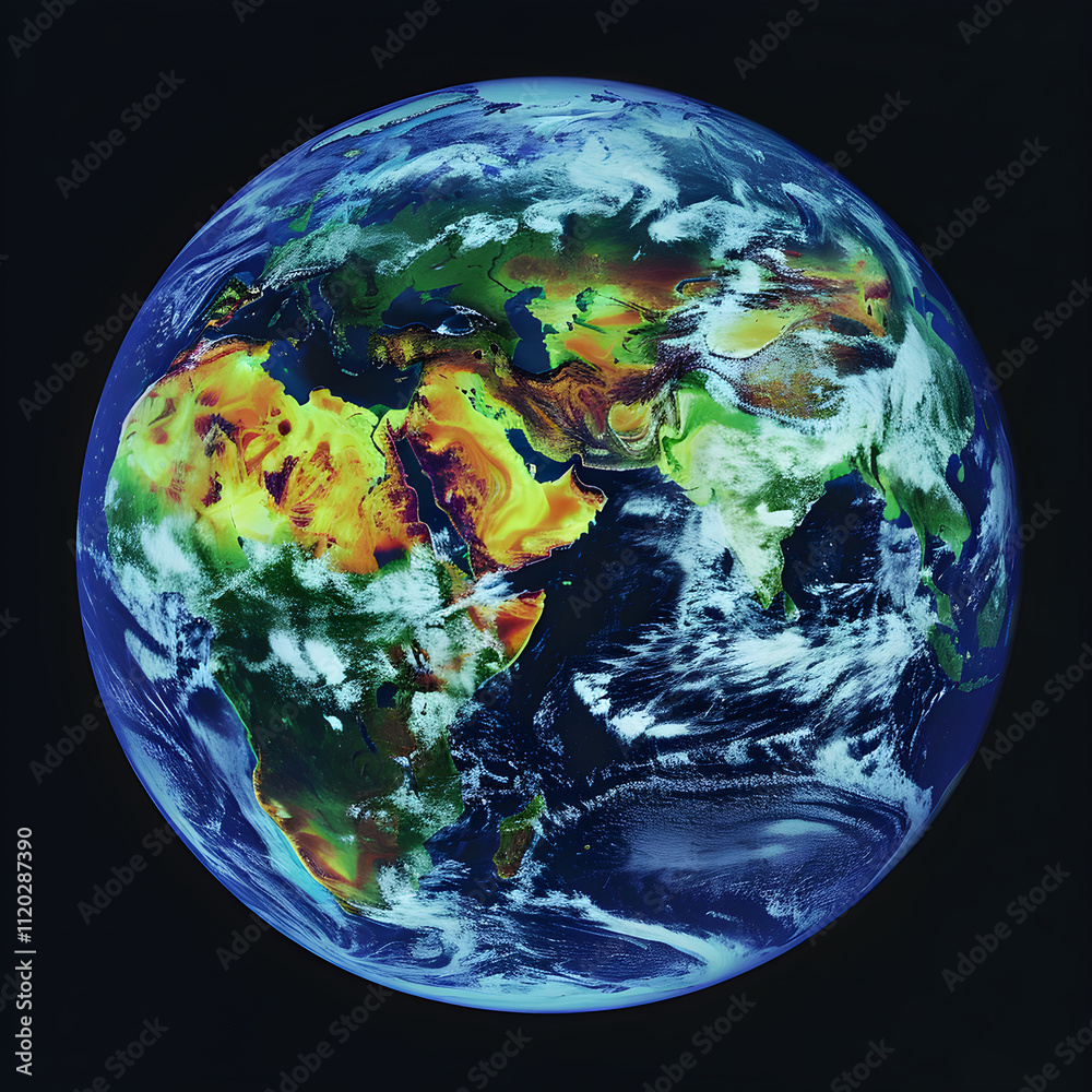 Satellite View of Global Weather Patterns Illuminating Earth's Diverse ...