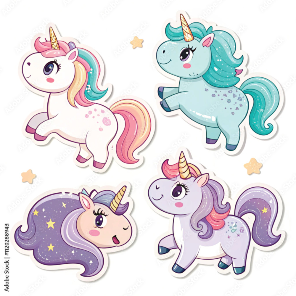 Fototapeta premium Unicorn Stickers