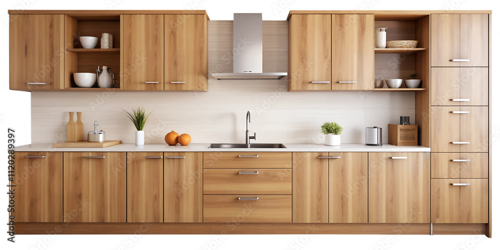 Modern kitchen cabinets isolated on a transparent background, Home furniture, PNG File Modern kitchen cabinets isolated on a transparent background, Home furniture, PNG File