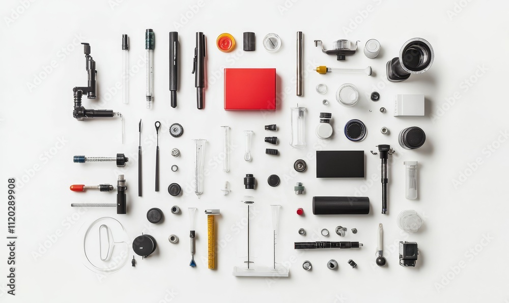 Assorted small tools, parts, and containers. Assorted small tools, parts, and containers.