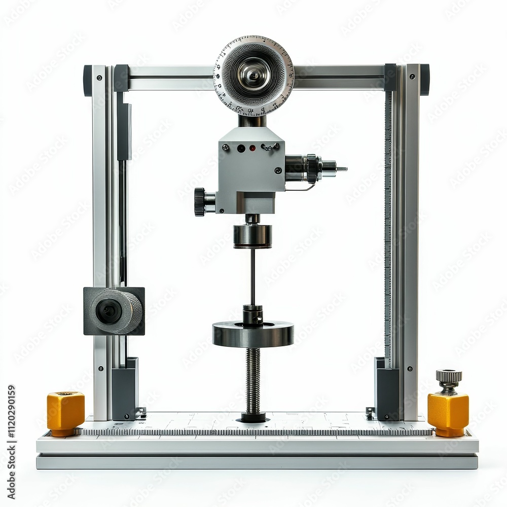 Precise metal testing apparatus with gauges. Precise metal testing apparatus with gauges.