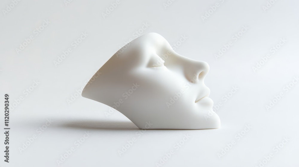 A white object with a curved shape is on a white background A white object with a curved shape is on a white background
