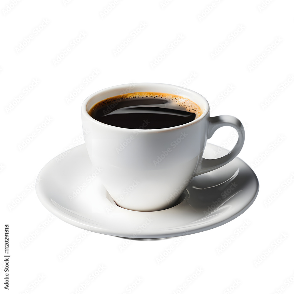 Full shot of a white coffee cup with dark coffee, ready for use in any design. Full shot of a white coffee cup with dark coffee, ready for use in any design.