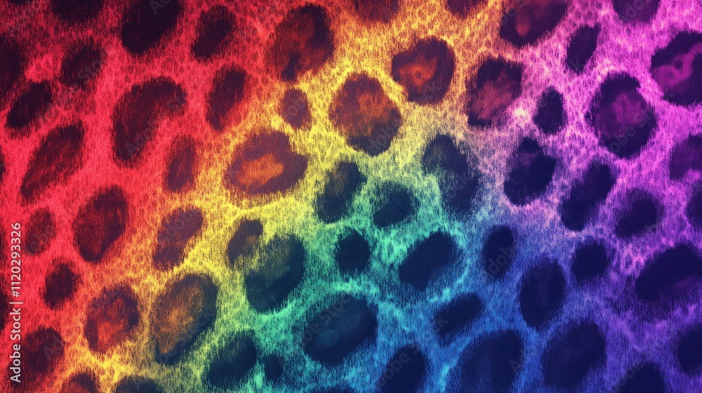 Obraz premium Rainbow ombre leopard print texture.