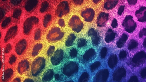 Rainbow ombre leopard print texture.