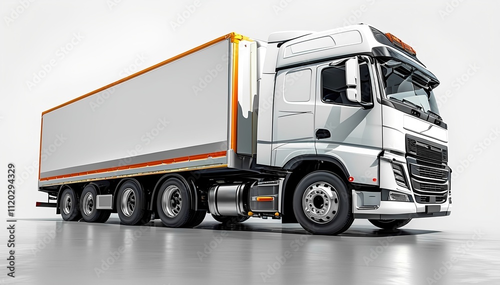 White delivery truck isolated on a clean white background, perfect for logistics and transportation themes White delivery truck isolated on a clean white background, perfect for logistics and transportation themes