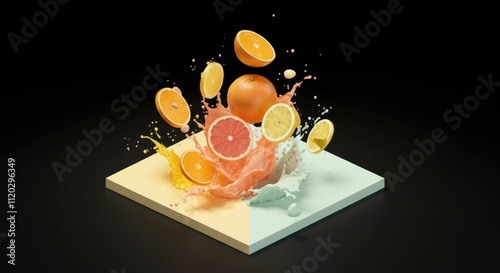 Citrus Explosion: Vibrant Oranges and Lemons Burst with Freshness