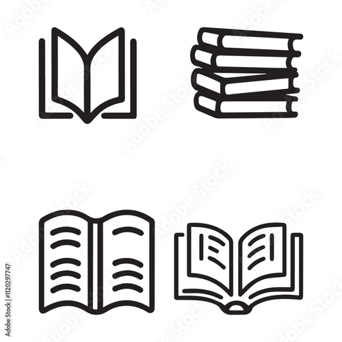 Editable Book Vector Illustrations Pack