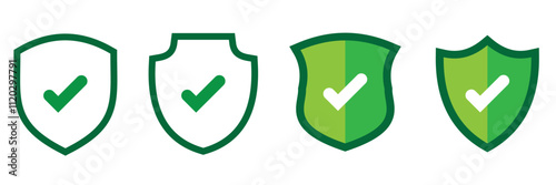 Shield icon collection. Protect shield sign. Defense protect elements