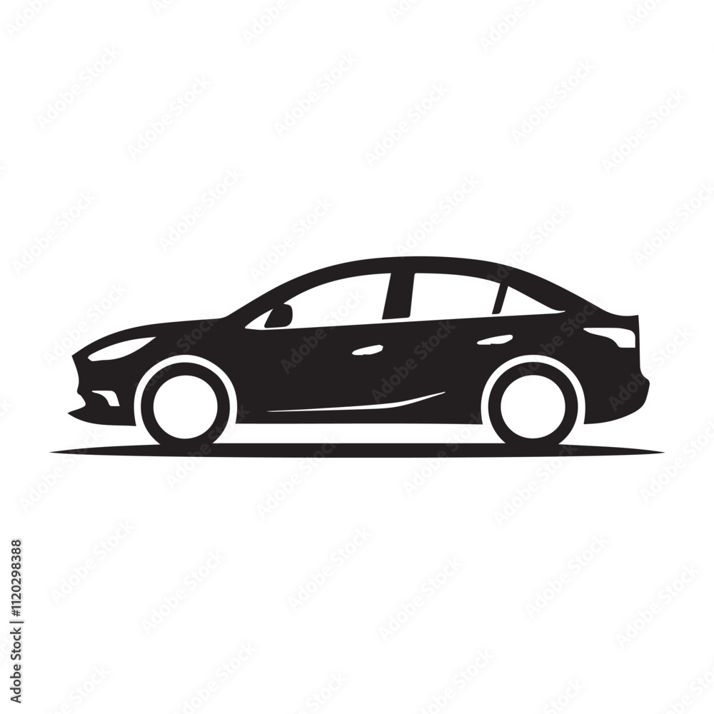 Fototapeta premium Black car silhouette vector graphic