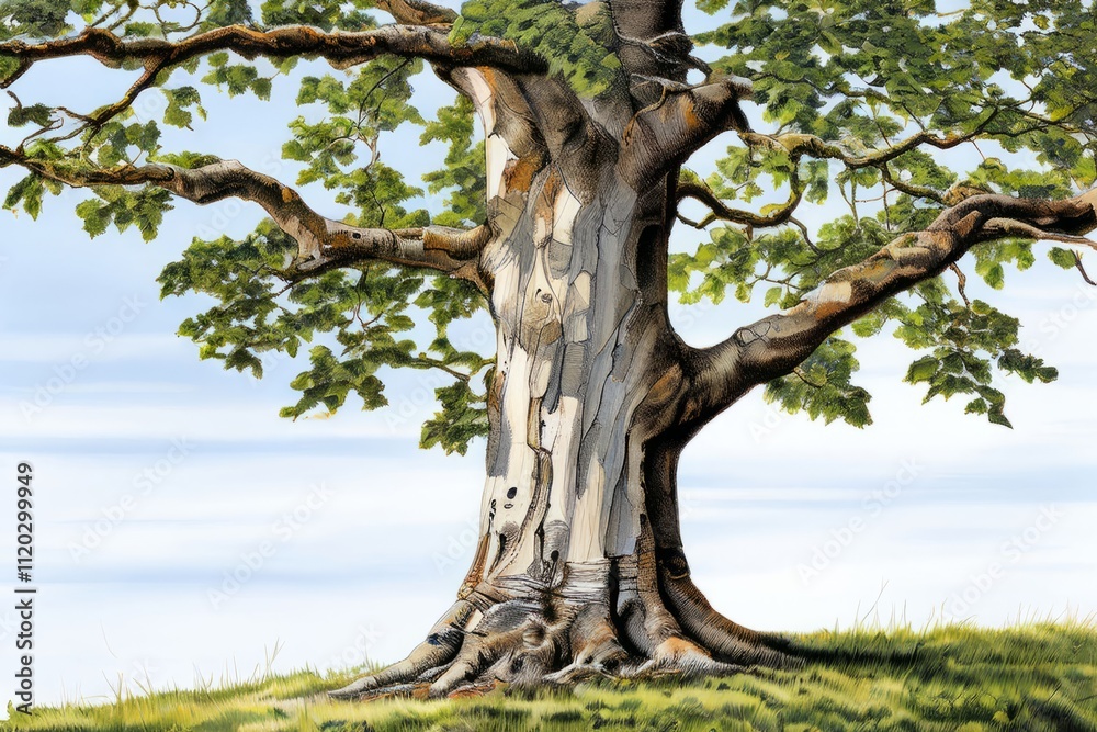 Obraz premium american sycamorea large tree with a distinctive mottled bark th