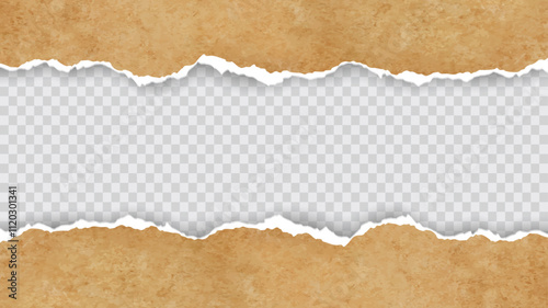 torn paper in white and black on old paper background