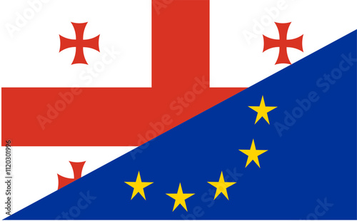 flag of integration of Georgia and the European Union