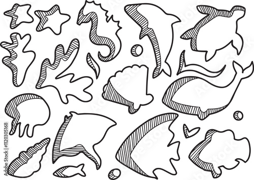 Wallpaper Mural set of sea ornament icon Torontodigital.ca