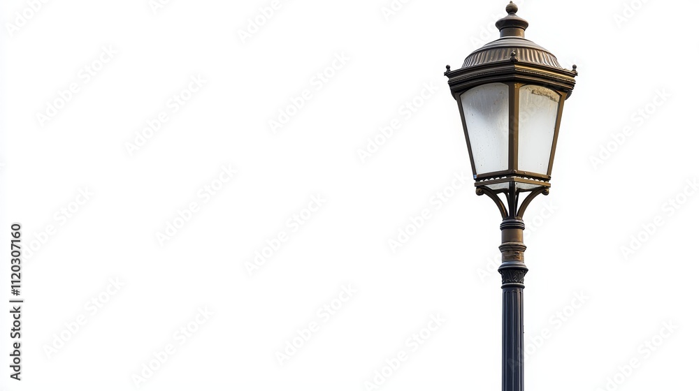 A street light on a pole with a white background A street light on a pole with a white background