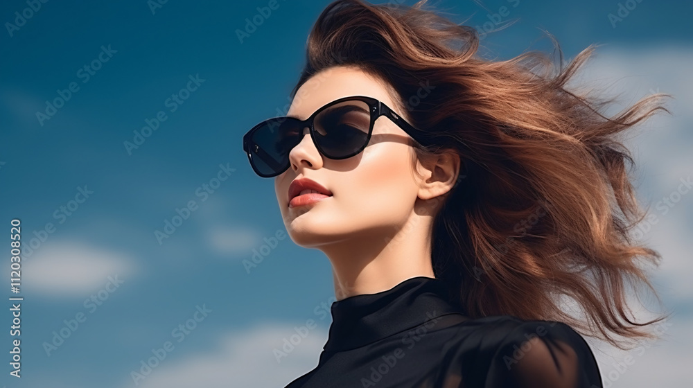 A pretty woman wearing sunglasses and a transparent black dress, exuding confidence and style. She stands in a chic pose, possibly outdoors, with soft lighting highlighting her look.
A pretty woman wearing sunglasses and a transparent black dress, exuding confidence and style. She stands in a chic pose, possibly outdoors, with soft lighting highlighting her look.