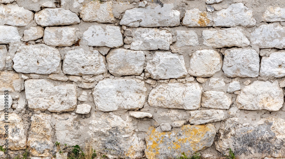 Fototapeta premium A stone wall with moss growing on it